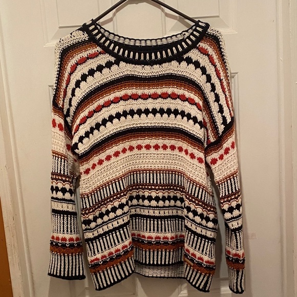 Marc New York Sweaters - Marc New York Striped Sweater - Black, Red, Cream